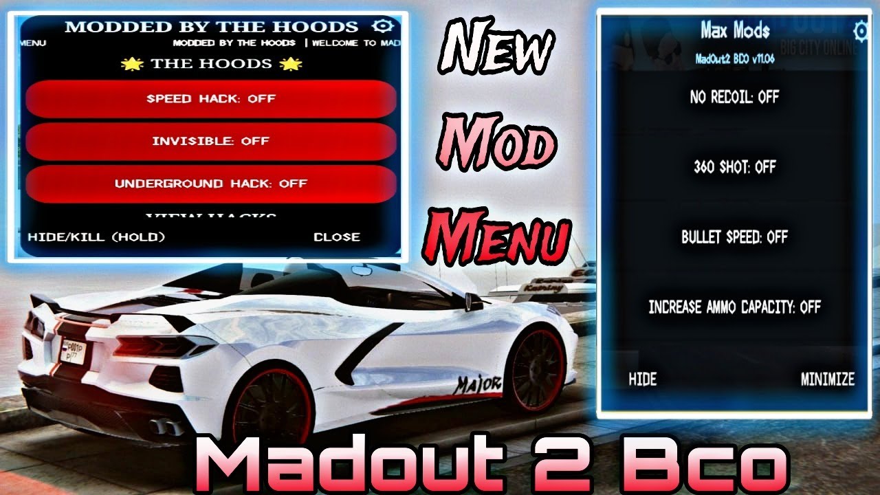Madout 2 Hacks New Mod Menu seed hack car fly unlimited ammo no recoil underground hack King mod