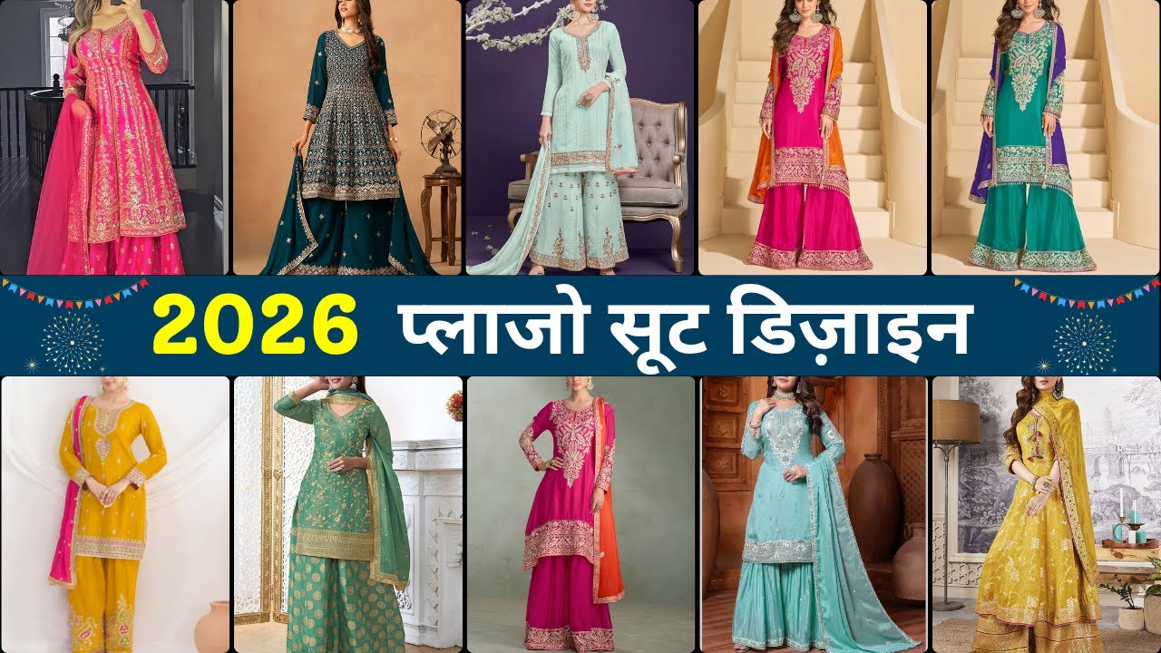 #2026 के नए #palazzo suit designs | Latest kurti plazo suit design | Long kurti plazo designs