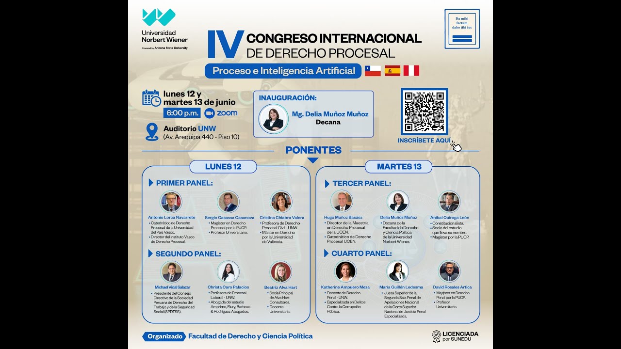 IV CONGRESO INTERNACIONAL DE DERECHO PROCESAL: Proceso e Inteligencia Artificial - 13 de junio 2023