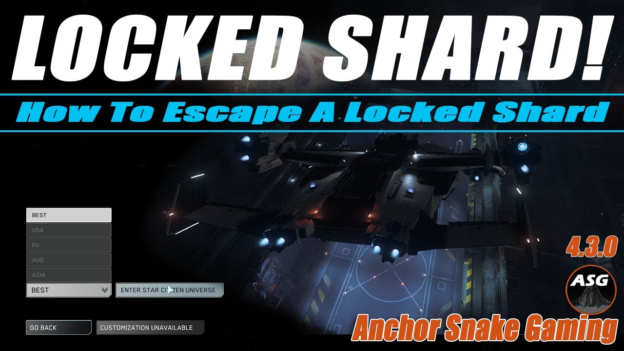 Locked Shard! Star Citizen 4.3.0 New ASD Mission Crashed Game. How To Fix Locked Shard #starcitizen