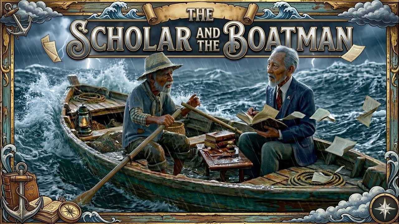 The Scholar And The Boatman Completing Story | Story Writing The Scholar And The Boatman