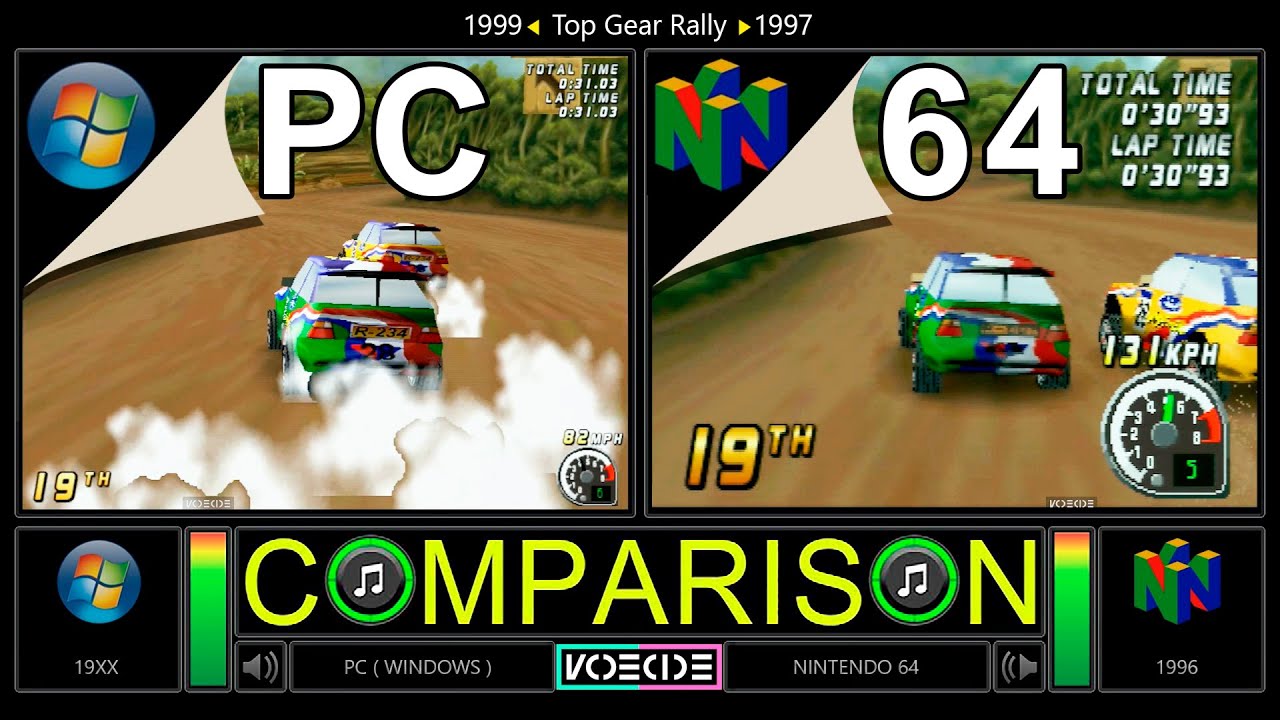 Top Gear Rally (PC vs Nintendo 64) Side by Side Comparison
