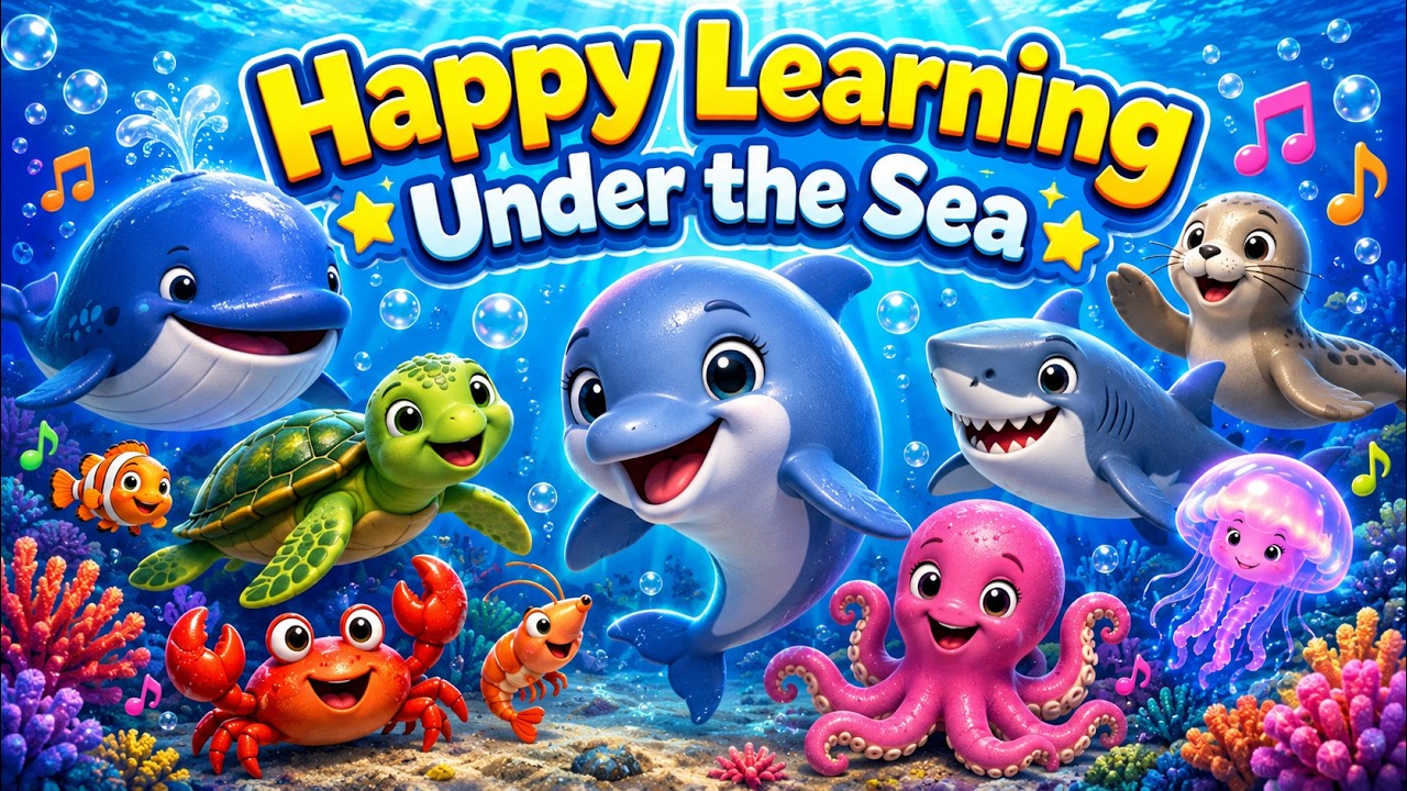 🌊Happy Learning Under the Sea  | Sea Animals🌊 | Water Animals🐠 | Fun Learning Video for Kids 🎵