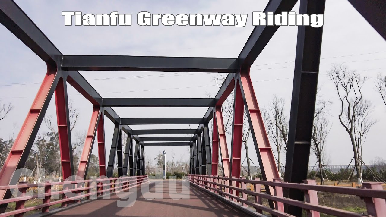 [4K] Riding Tour along Tianfu Greenway in Chinese New Year Vacation in Chengdu Sunny Winter【天府绿道】