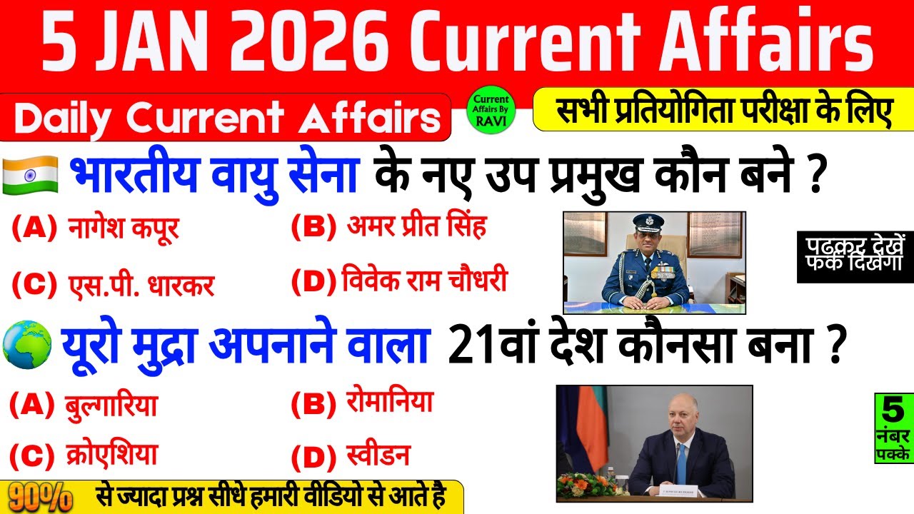 5 January 2026 Current Affairs | Daily Current Affairs 2026 | Current Affairs 2026 Jan