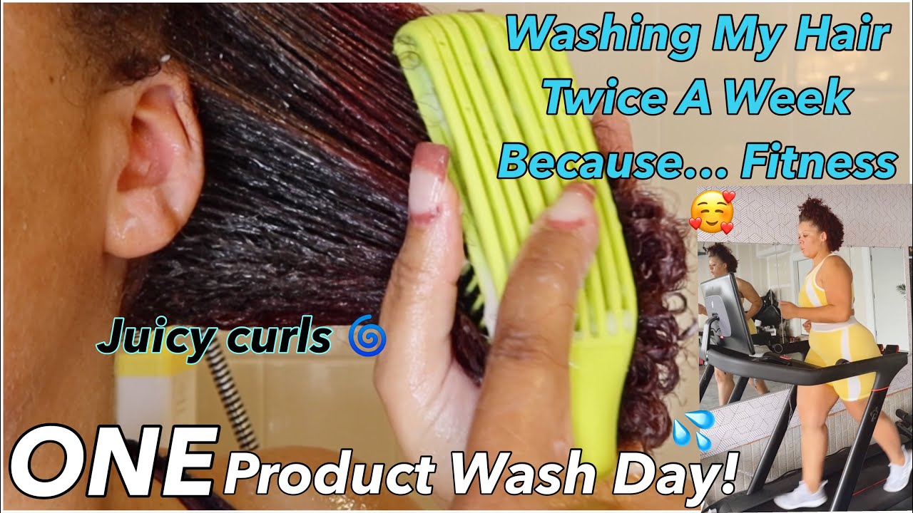 ONE PRODUCT WASH DAY 💦 Washing My Hair TWICE A WEEK Because My Fitness Journey🏃🏽‍♀️ Quick Wash Day 🥰