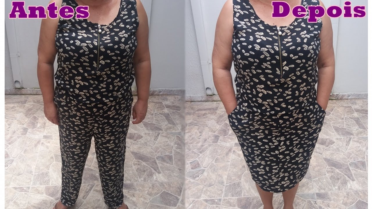 DIY| Transforme Macacão em Vestido Curto