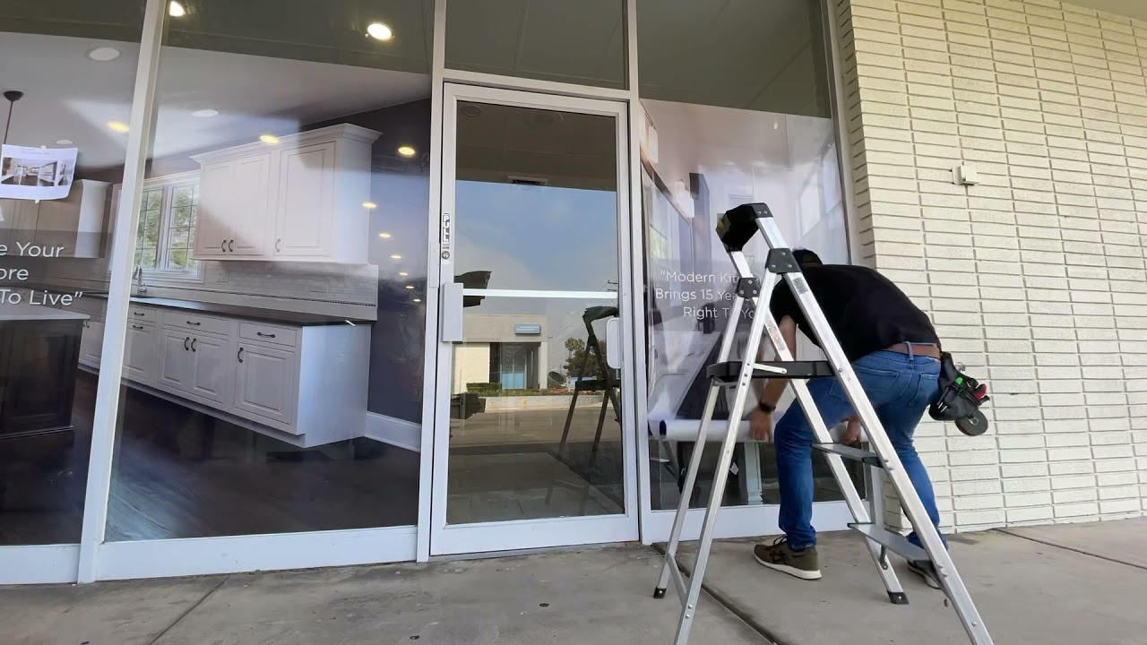 Installation of ContraVision perforated window graphics