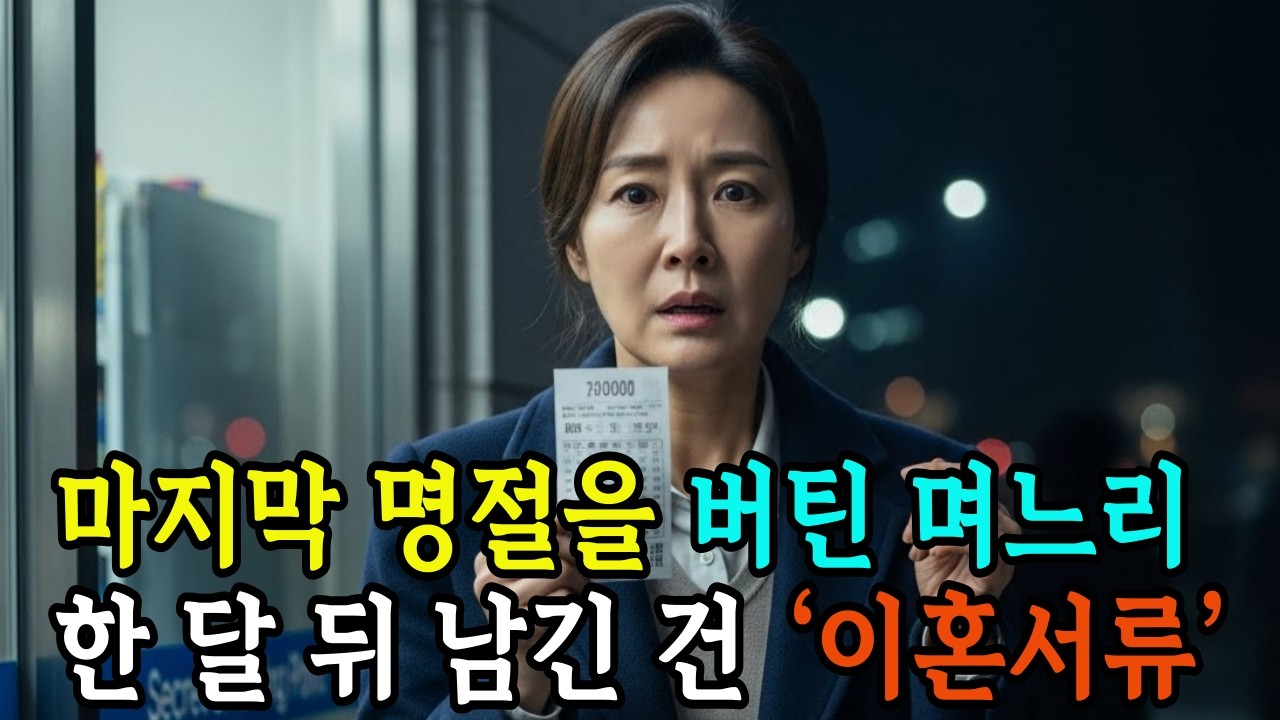 마지막 명절을 버틴 며느리… 한 달 뒤 남긴 건 ‘이혼서류’였다.  #오디오북