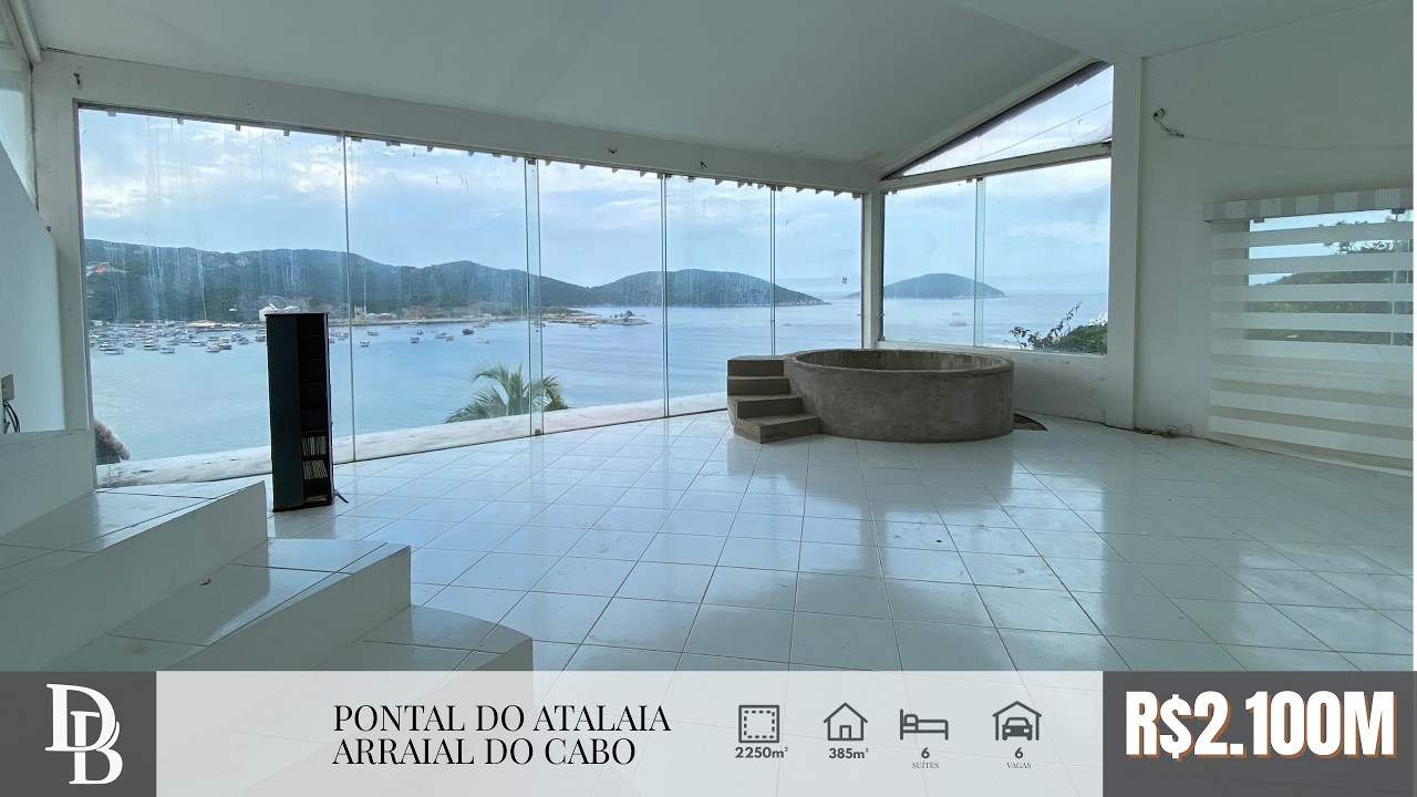 CASARÃO COM VISTA DESLUMBRANTE PARA O MAR NO PONTAL DO ATALAIA EM ARRAIAL DO CABO/RJ