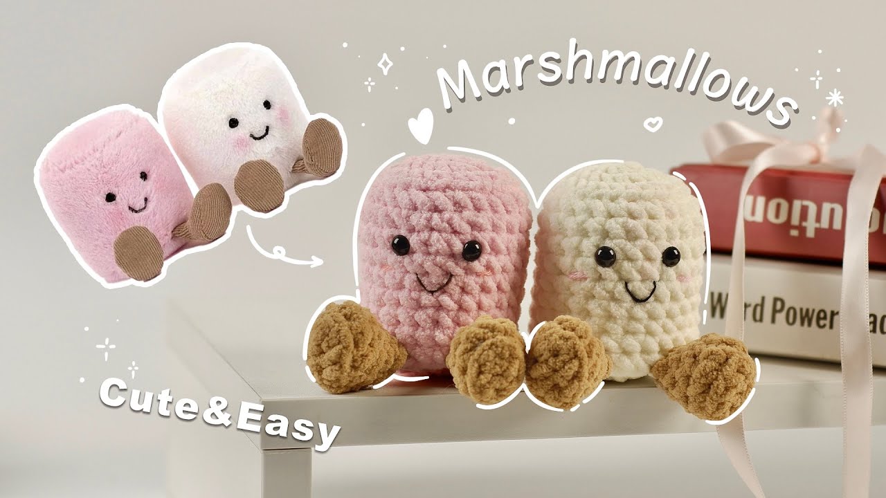 ✨ Adorable Crochet marshmallow tutorial  ✨(No Sew!)｜A Step-by-Step Guide for Beginners｜Easy & Cute