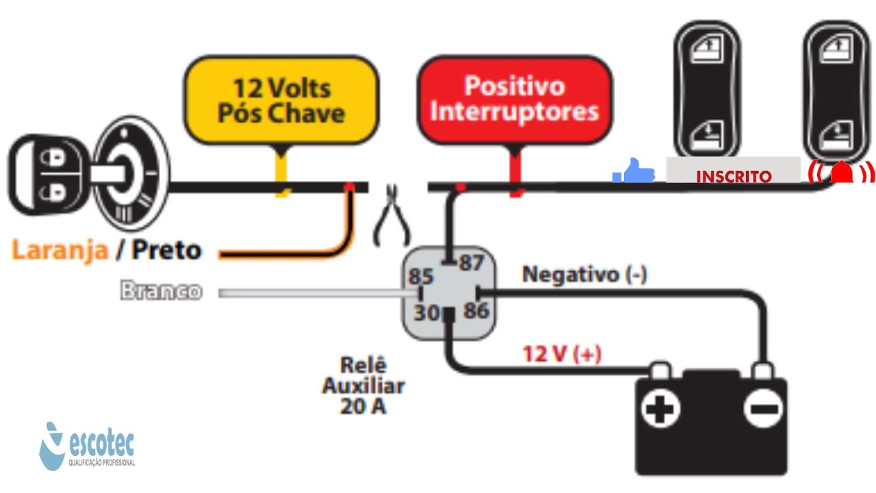 Como instalar modulo de vidro elétrico Flexitron FDX 4.2 esquema elétrico duas e quatro portas