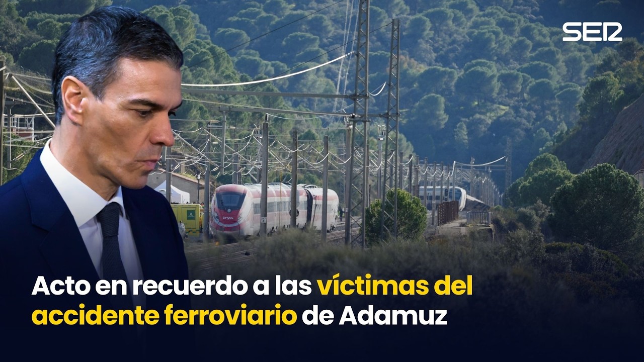 Sánchez asiste al acto en recuerdo a las víctimas del accidente ferroviario de Adamuz