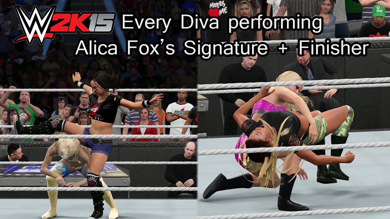 WWE 2K15 (PS4) Every Diva Performing Alica Fox's Signature & Finisher