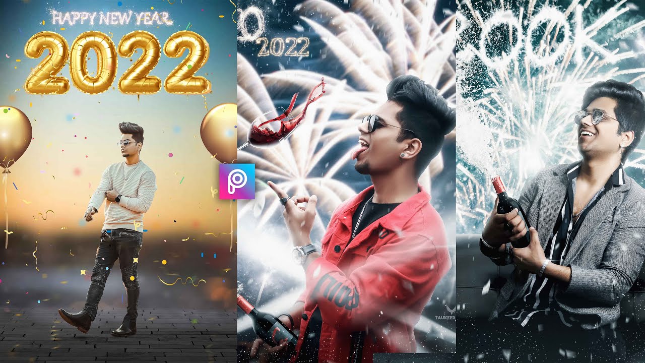 PicsArt HAPPY NEW YEAR 2022 Photo Editing Tutorial in picsart Step by Step in Hindi - Taukeer editz