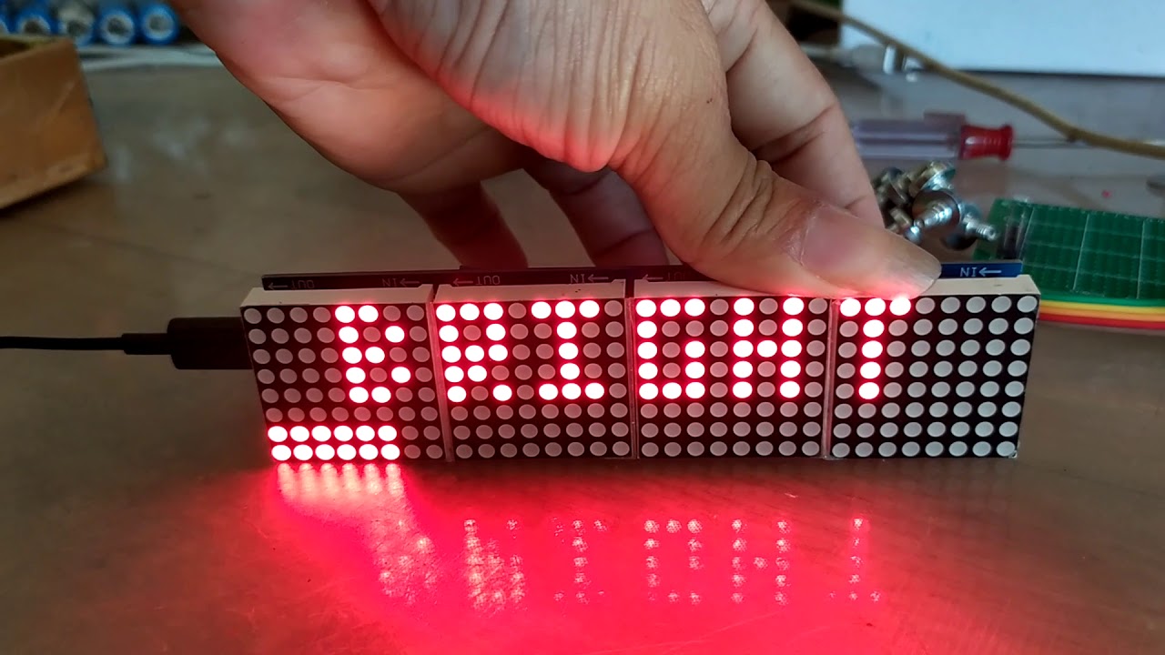 jam digital led dot matrex ..max7912+aduino pro mini+RTC 3231+cas hp