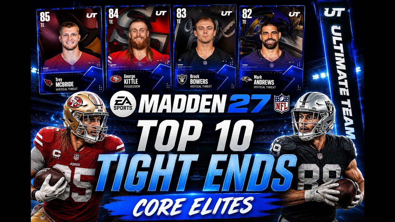 Топ-10 основных элитных тайт-эндов | Madden NFL 27 Ultimate Team