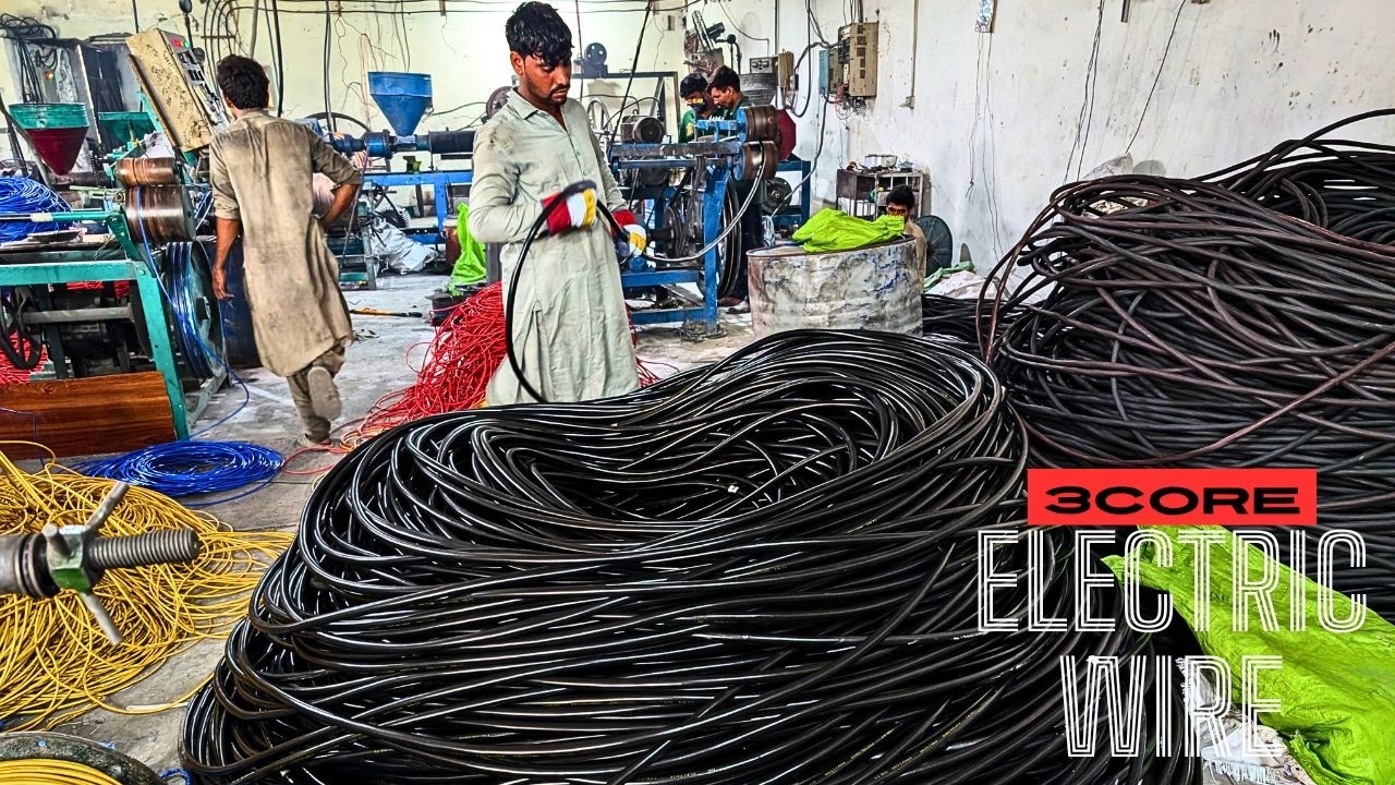 Making of 3core Electric Wire in Factory