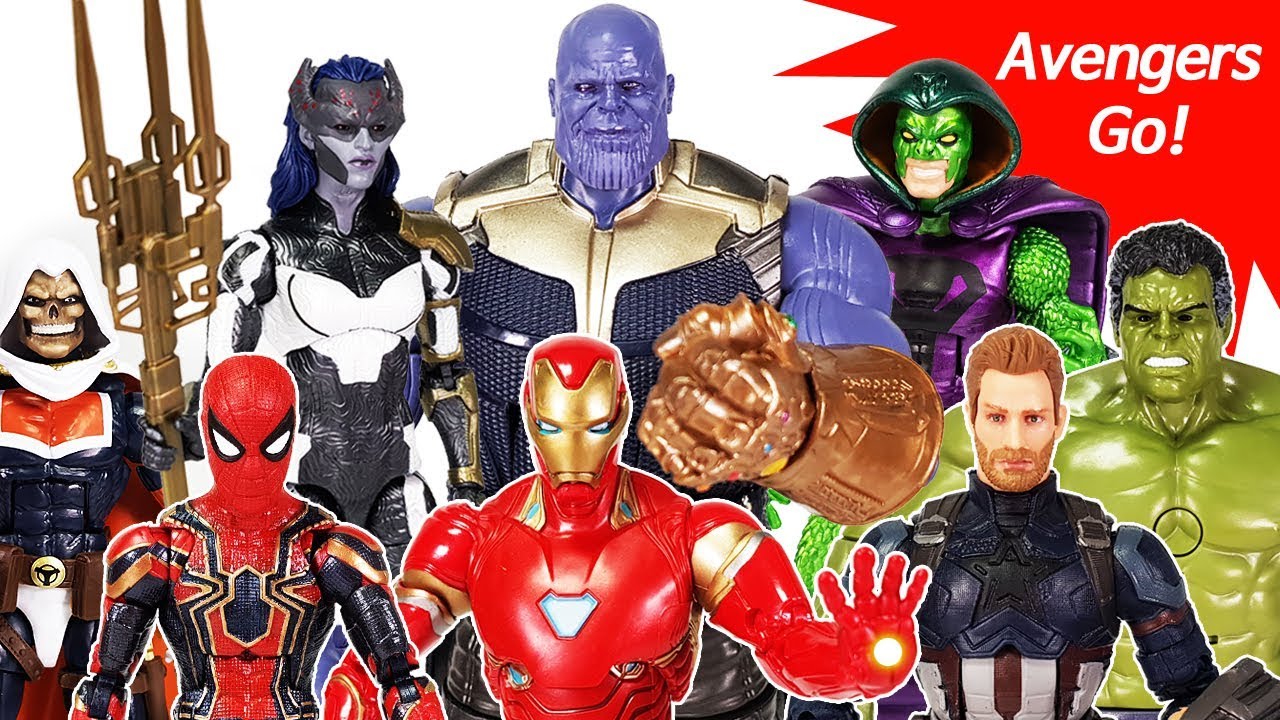 Avengers Infinity War Marvel Legend Heroes vs Thanos with Gauntlet Battle Toys Play