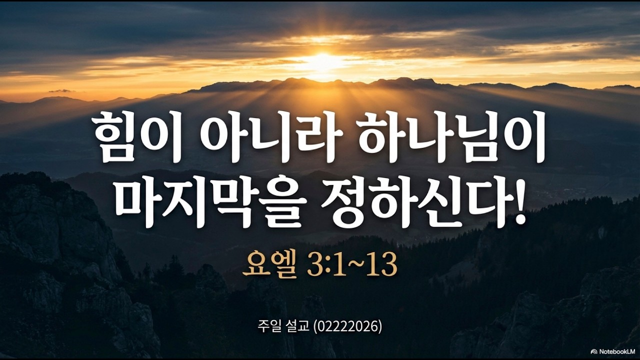 2026년 2월 22일 [주일 설교] 힘이 아니라 하나님이 마지막을 정하신다! (요엘 3:1~13) 김요한 목사 | 루이빌 장로 교회