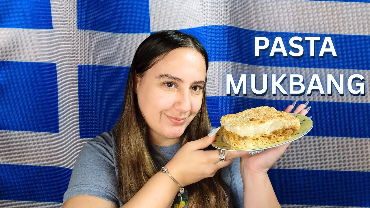 ASMR Greek Baked Pasta Mukbang 🇬🇷 | Eating sounds & chill talking💙