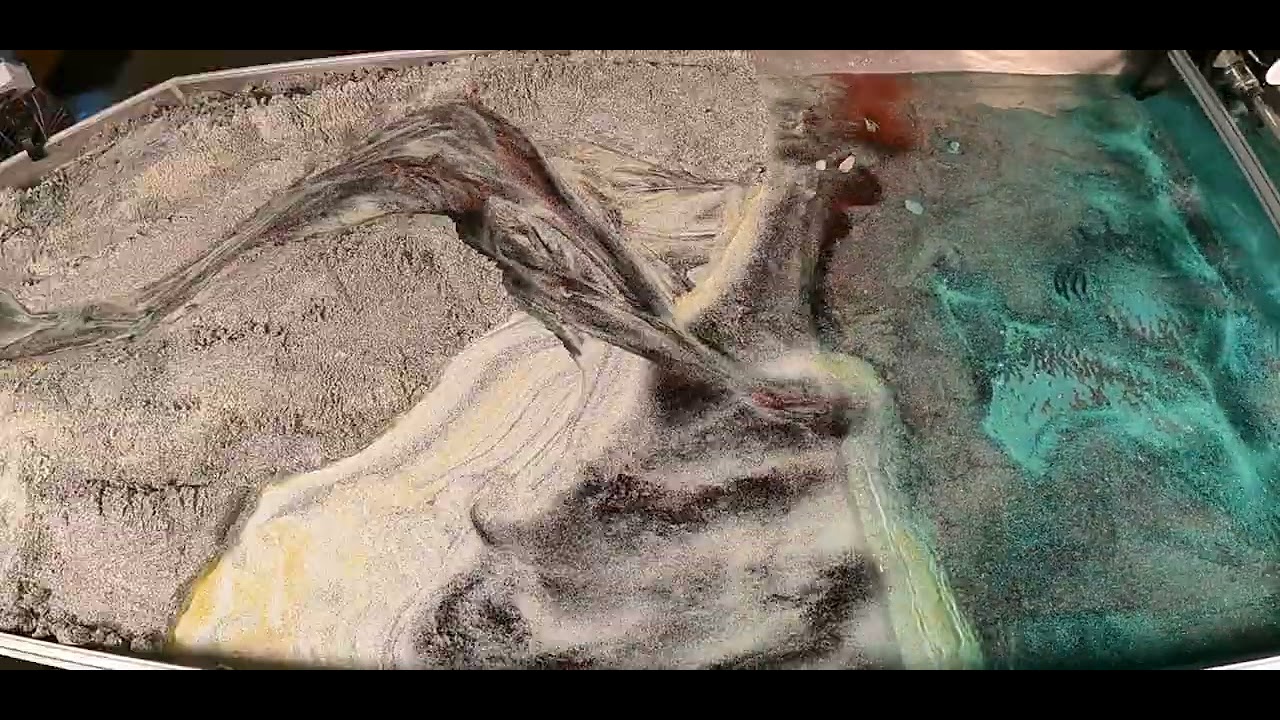 Timelapse of Estuary Development with Wavemaker in Emriver Em4 Stream Table
