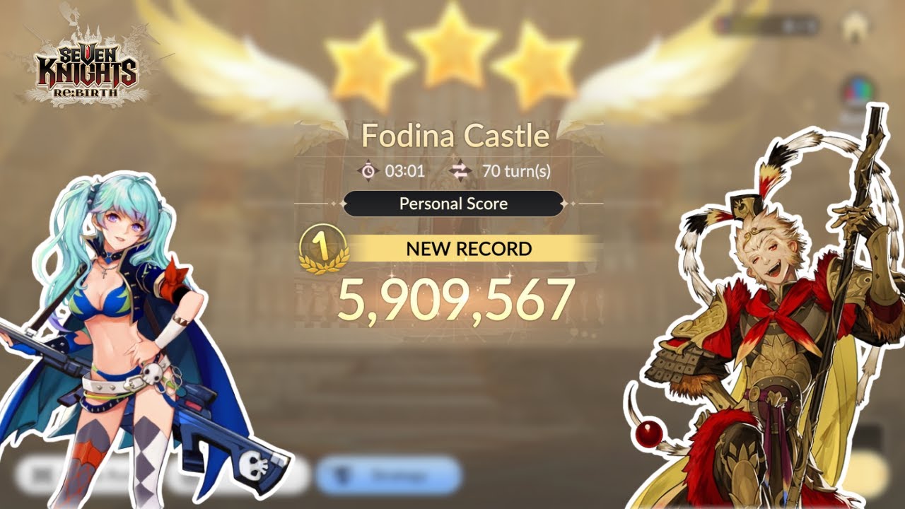 Ruri vs Wukong Fodina Castle Eileene (Castle Rush) 5,9M - Seven Knights Re:BIRTH