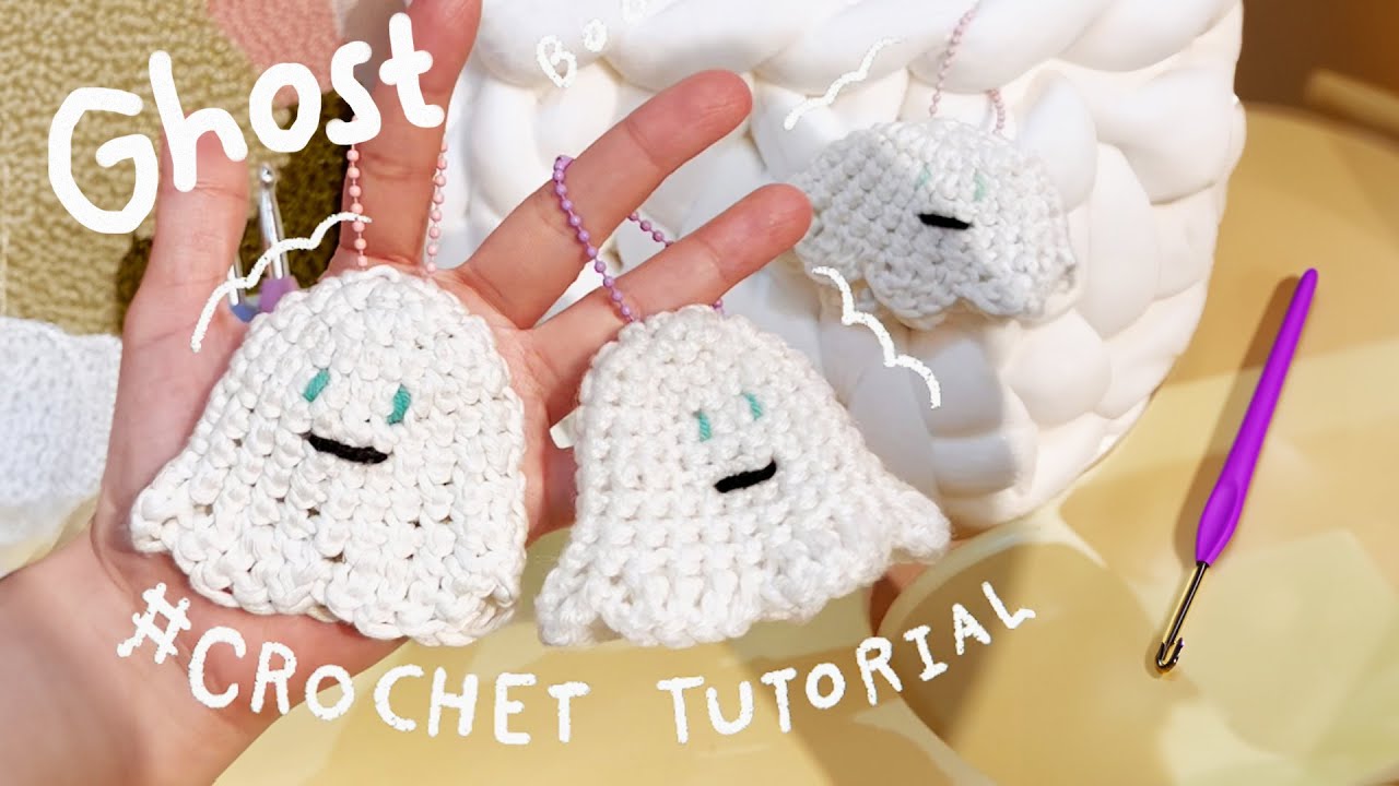 Boo~ #Crochet Glowing Ghost👻 Keychain #ถักโครเชต์ ไอ้ต้าวผี👻.