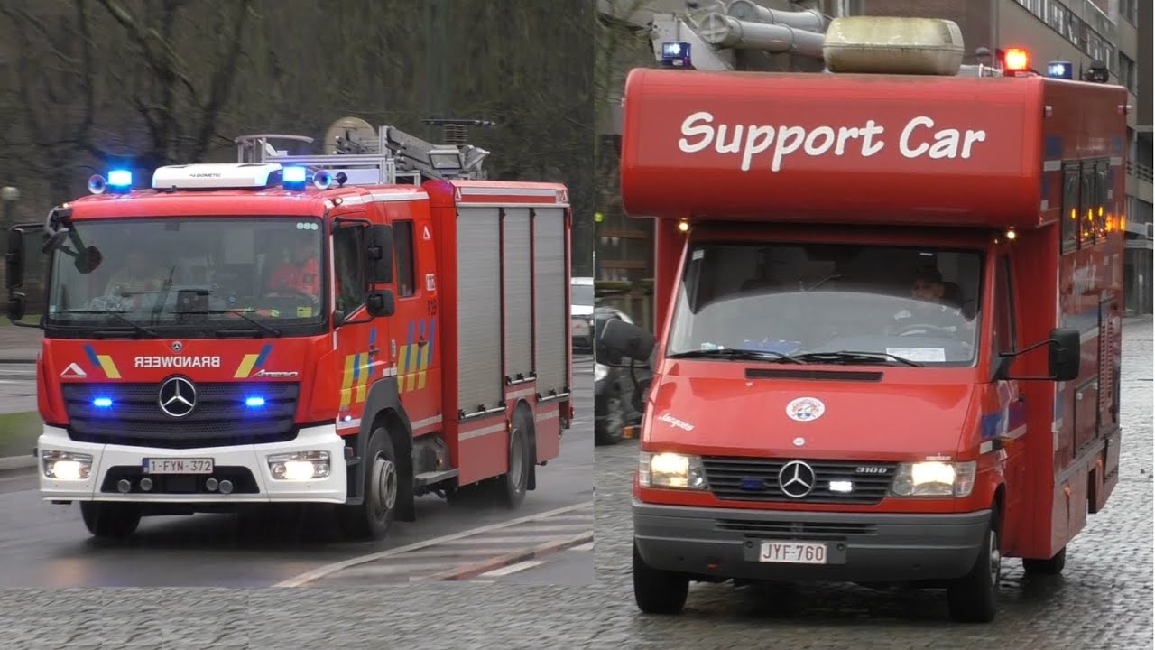 Support Car en Autopomp P19 Brandweer Brussel met spoed naar een Gasexplosie in Neder Over Heembeek!
