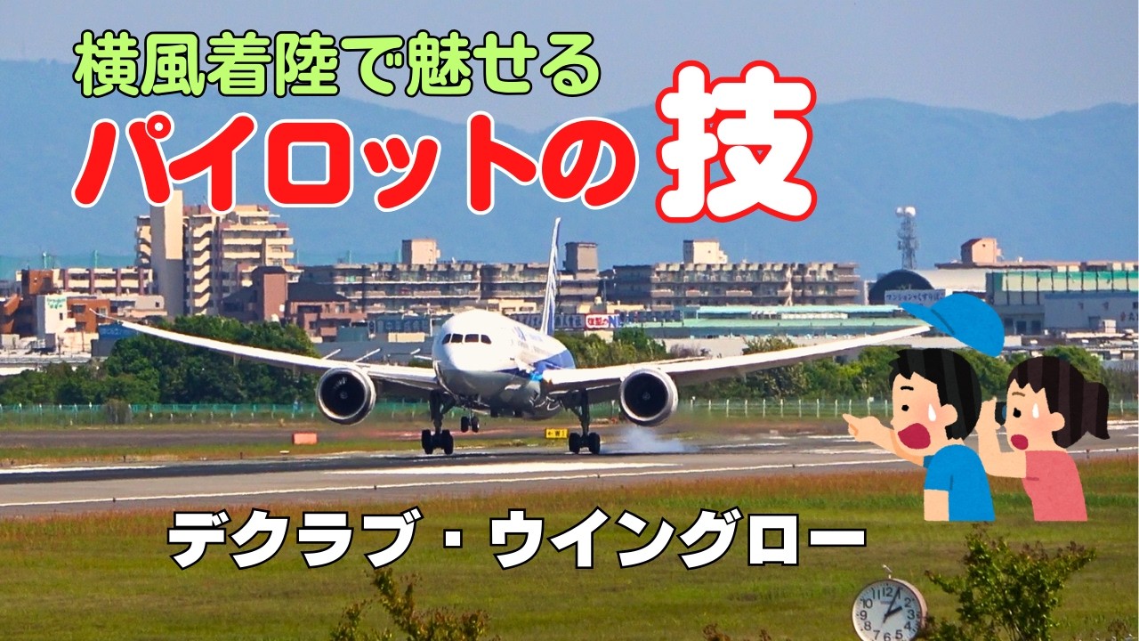 【大阪伊丹空港】パイロットの技　横風着陸