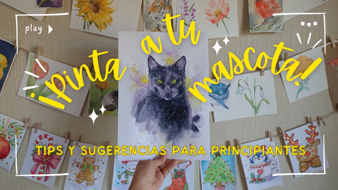 ¿Cómo pintar un retrato de mascota con acuarelas? 🐱🎨 Consejos y tips para principiantes 🎨
