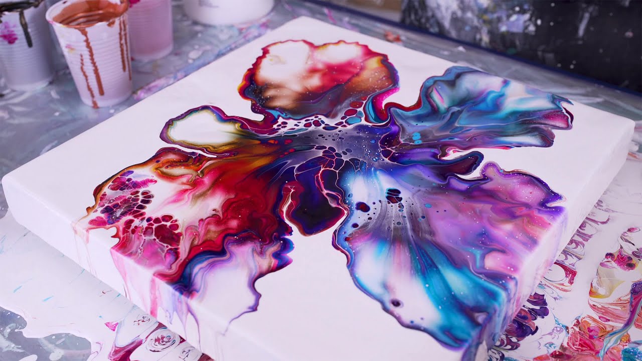 (13) Dutch Pour with 12 Colors Big Flower