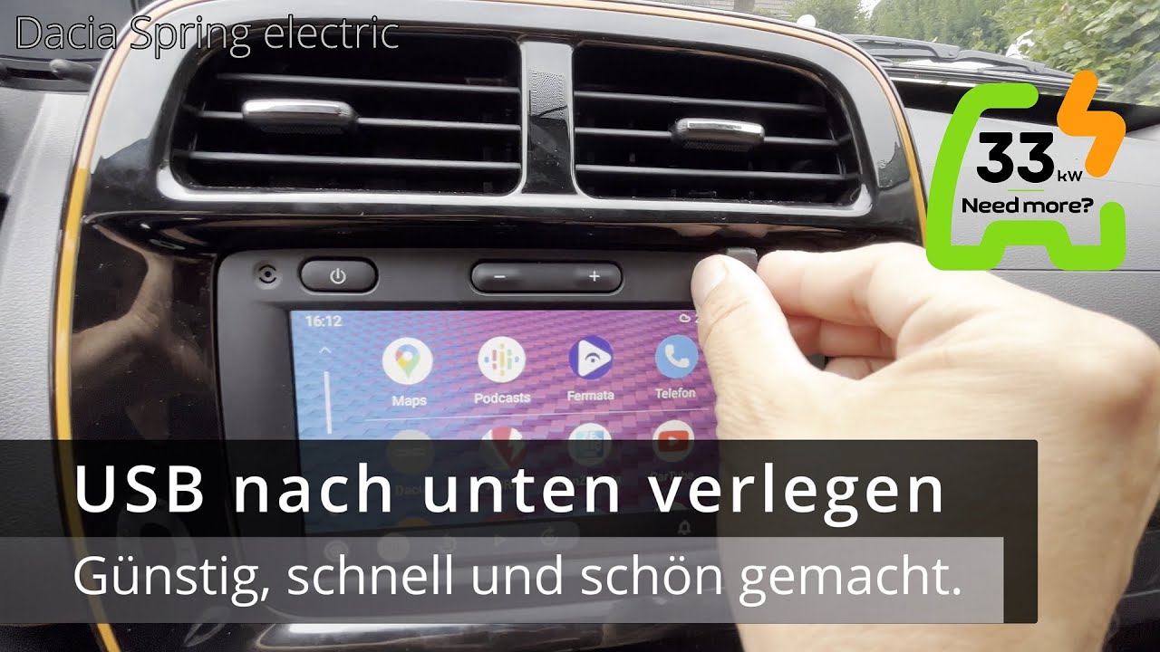 Dacia Spring - USB nach unten legen. Günstig und schnell.