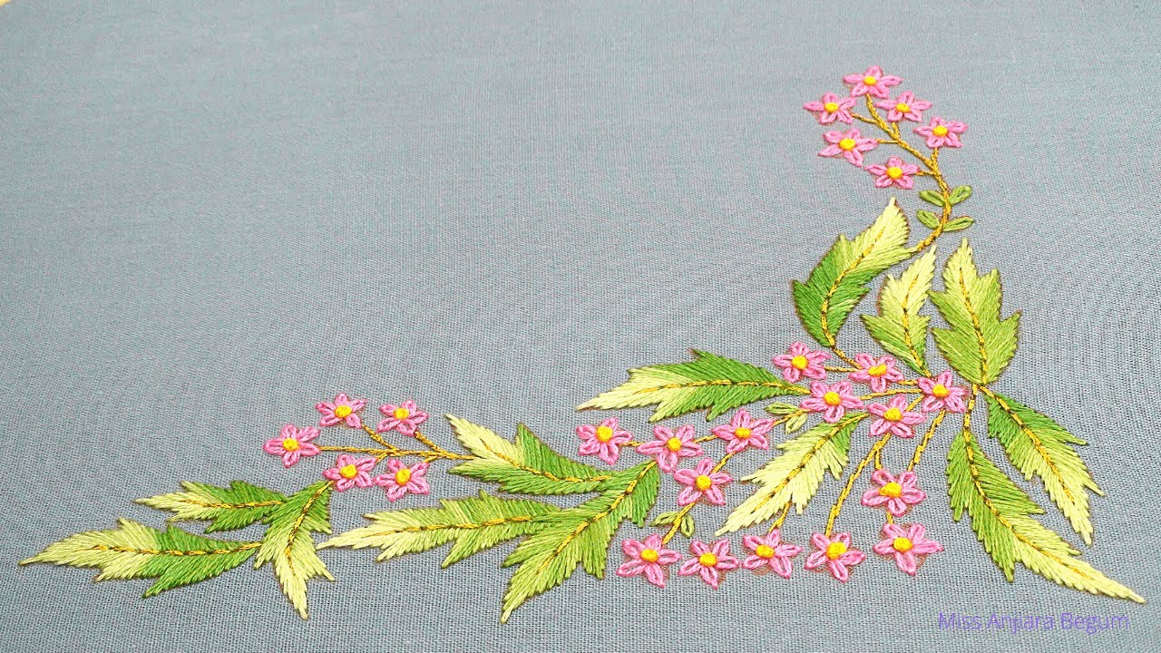 New Table Cloth Corner Design Hand Embroidery: Easy and Simple Bed Sheet Corner Design-618