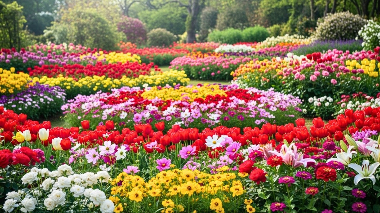 🌼 Flowers Resting in Gentle Light  A Slow and Peaceful Garden