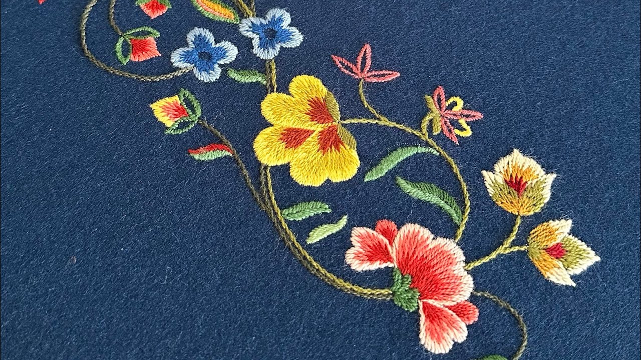 Embroidery on clothes. Embroidery of the Norwegian Bunad