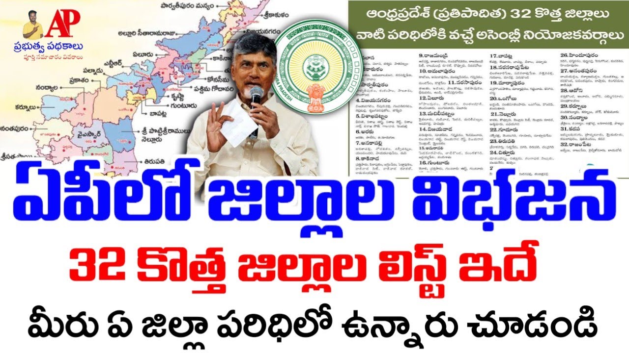 Ap New 32 Districts list|ap new districts list|ap upcoming new district list|ap 32 districts names|