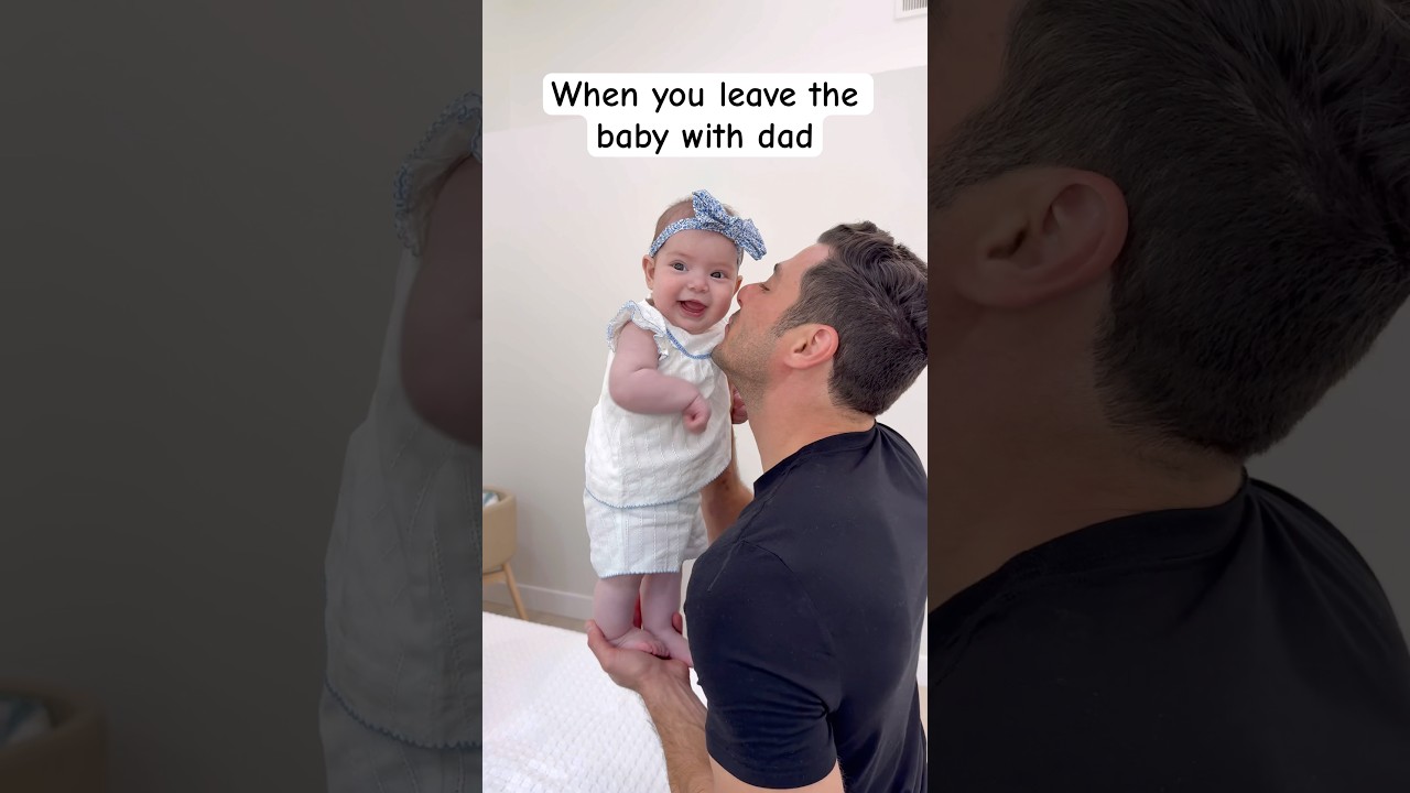 Dad teaching 3 month old how to stand! 😂
