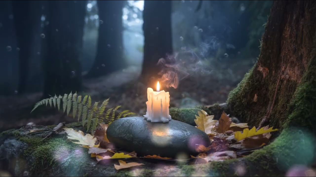 Candle Flame in Forest – Soft Firelight for Relaxation & Emotional Healing