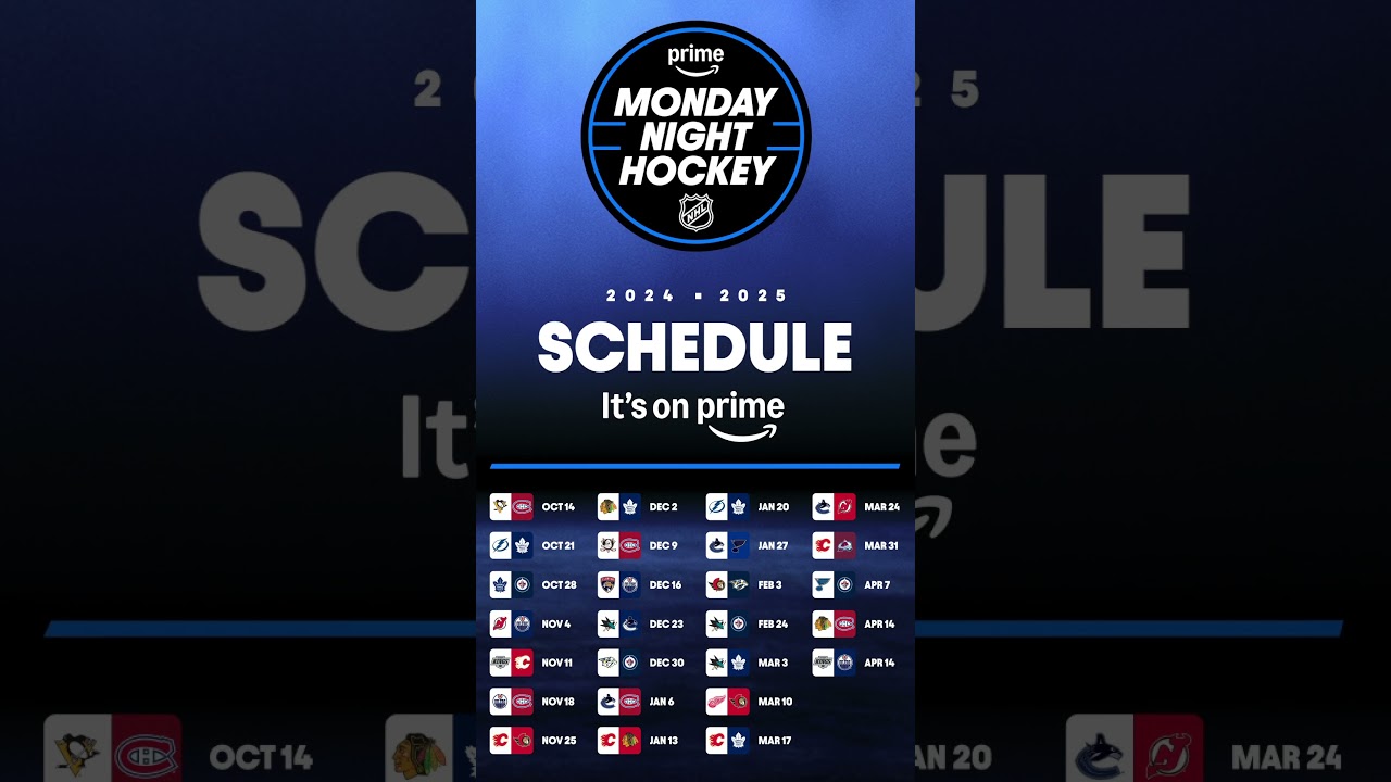 Prime monday night hockey: nhl season schedule #nhl
