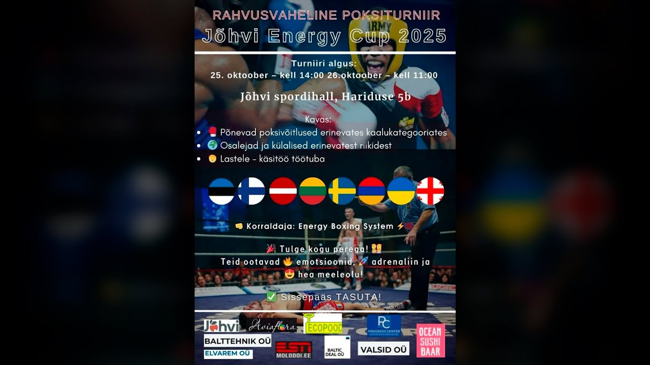 LIVE STREAM / FINAAL  26.10.2025 KELL 11:00 / RAHVUSVAHELINE POKSITURNIIR / J&Otilde;HVI ENERGY CUP 2025