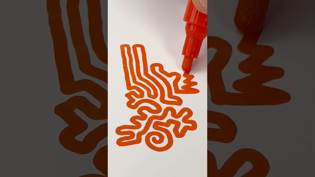 Orange Part 2: Start #art #artist #viral #abstract #shortvideo #singlelineart #shorts #short #orange