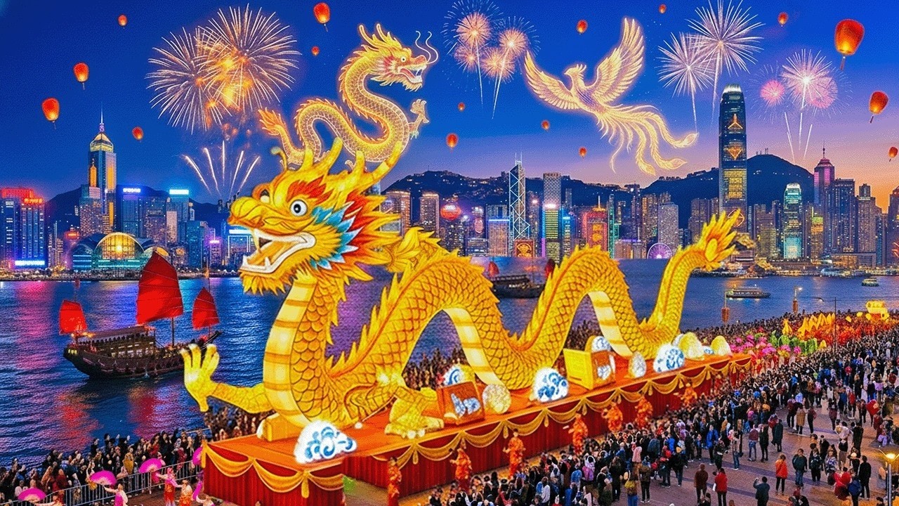 FULL EVENT: Hong Kong Lunar New Year night parade 2026 in Tsim Sha Tsui #hongkong #paradeday #chines