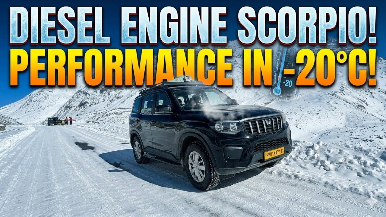 🥶diesel engine, ￼Scorpio N and Harrier in -16* (2nd day in Lahaul)#winter #4x4 #scorpio #tata #snow 