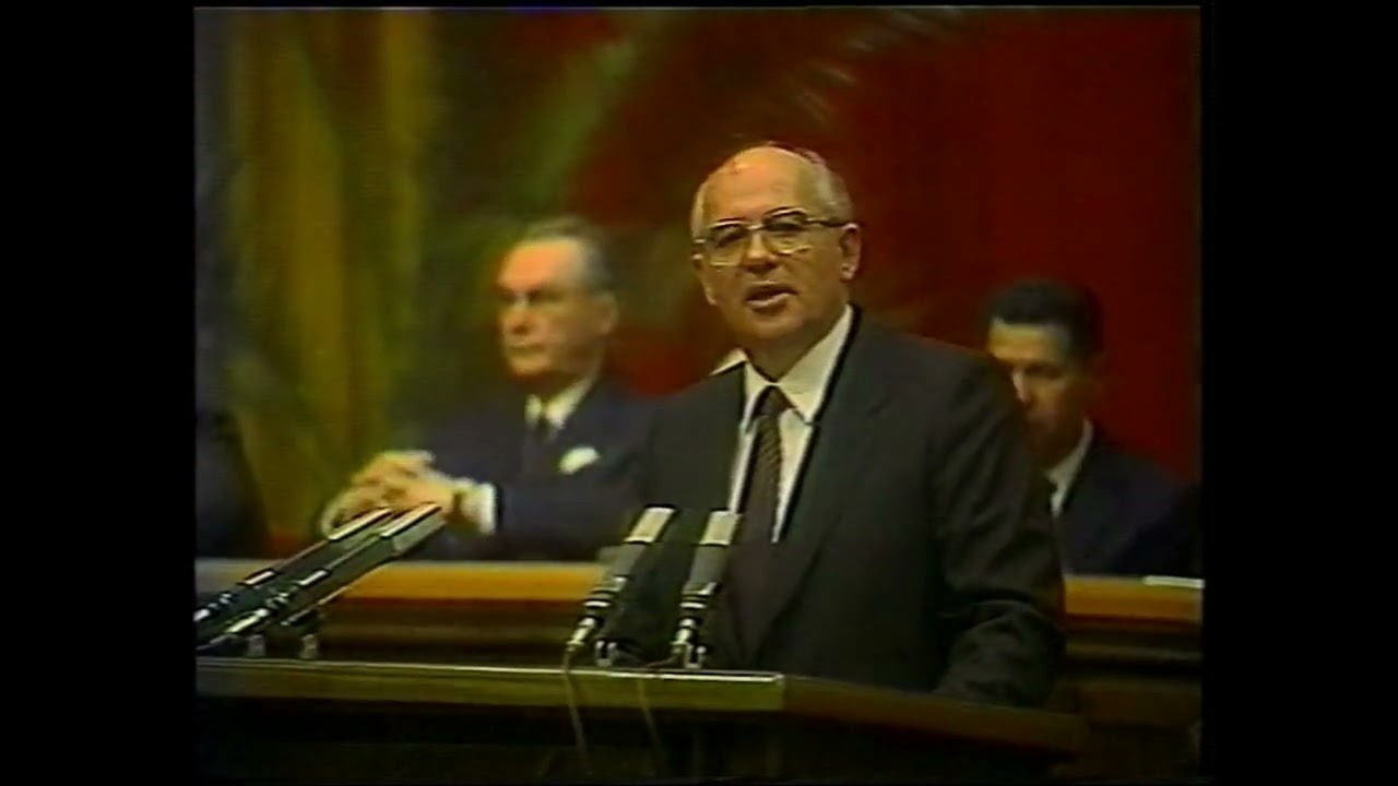 Mikhail Gorbachev Speaking in 1987 about a World without Weapons and Violence