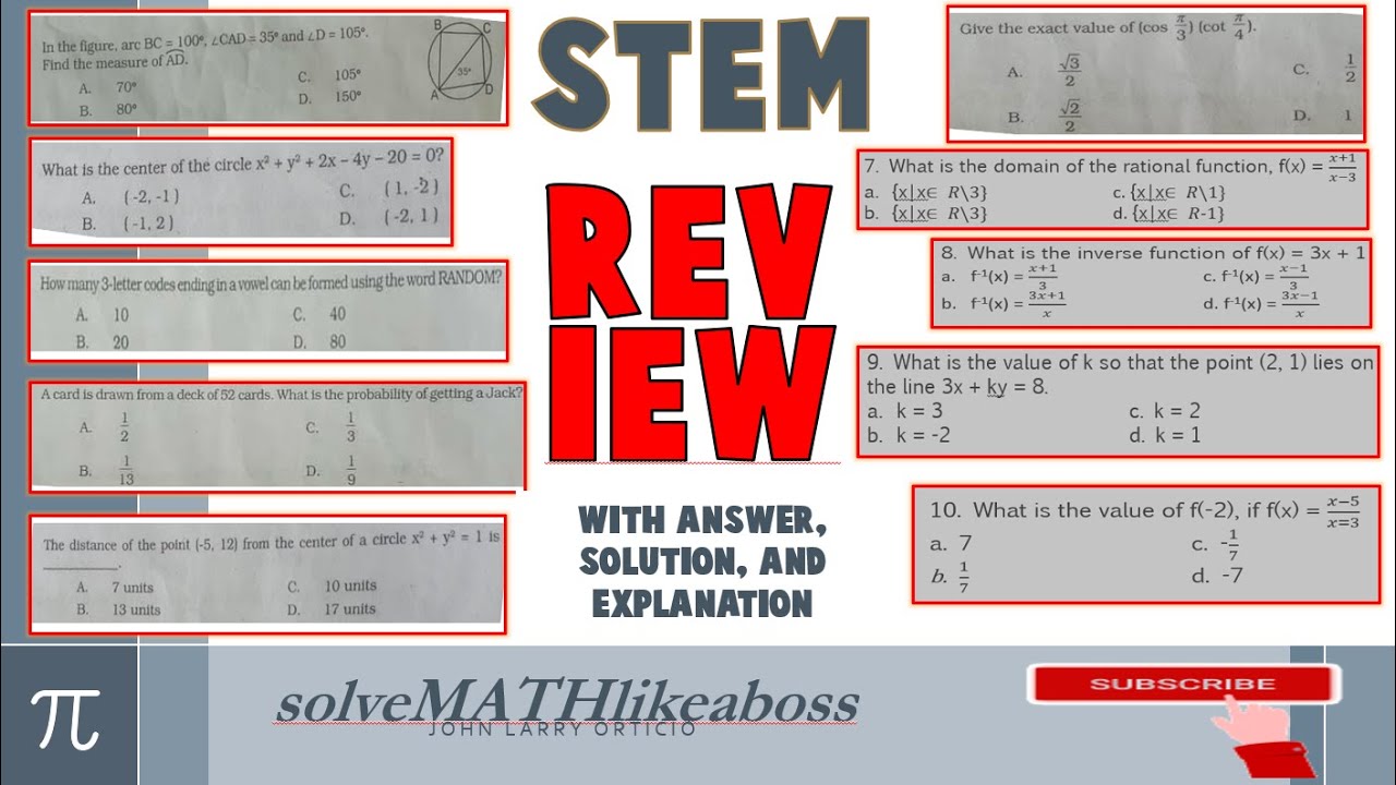 STEM ENTRANCE EXAM REVIEWER PART III | GENMATH AND BASIC CALCULUS TOPICS | TAGALOG