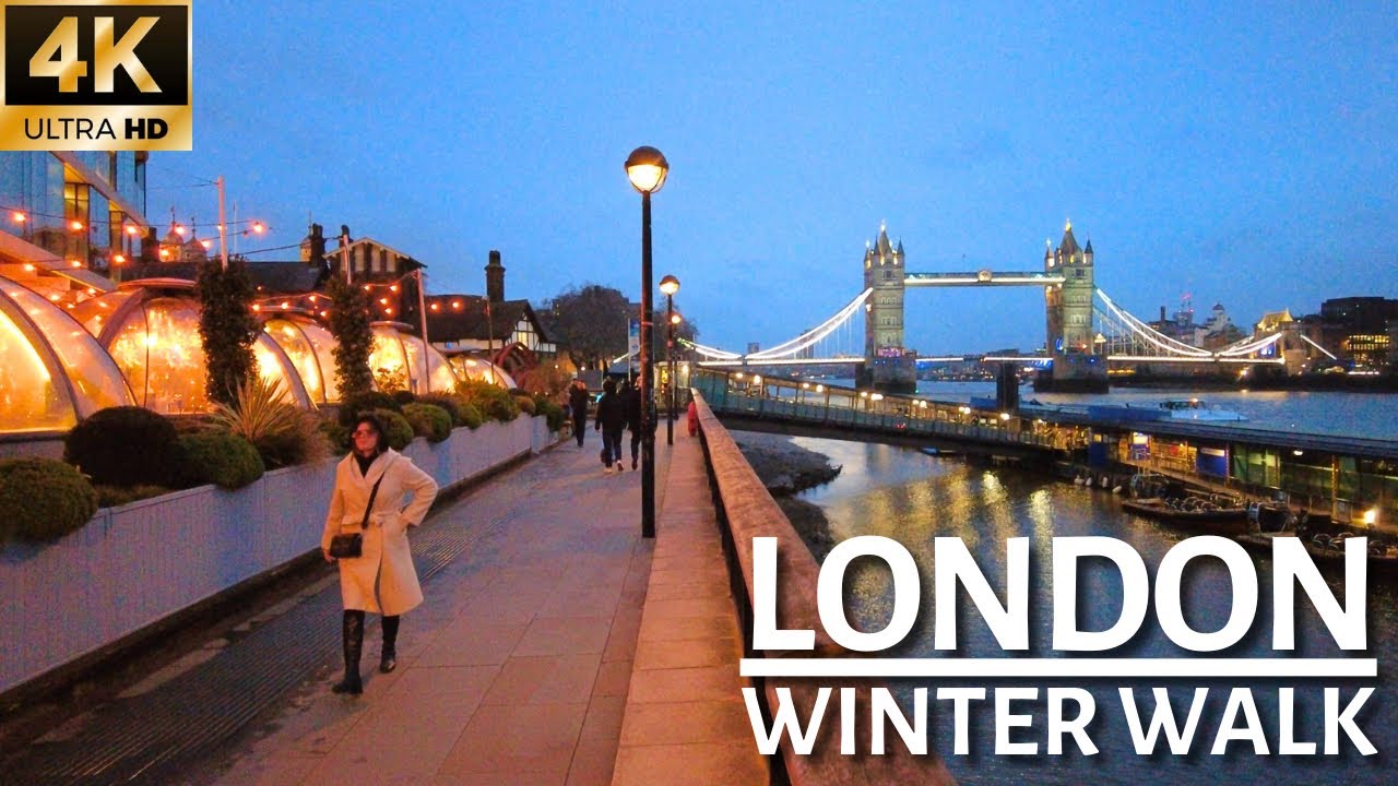 LONDON CITY WALKING TOUR | City Of London To Tower Bridge Winter Walk At Sunset 🌅 [4K]