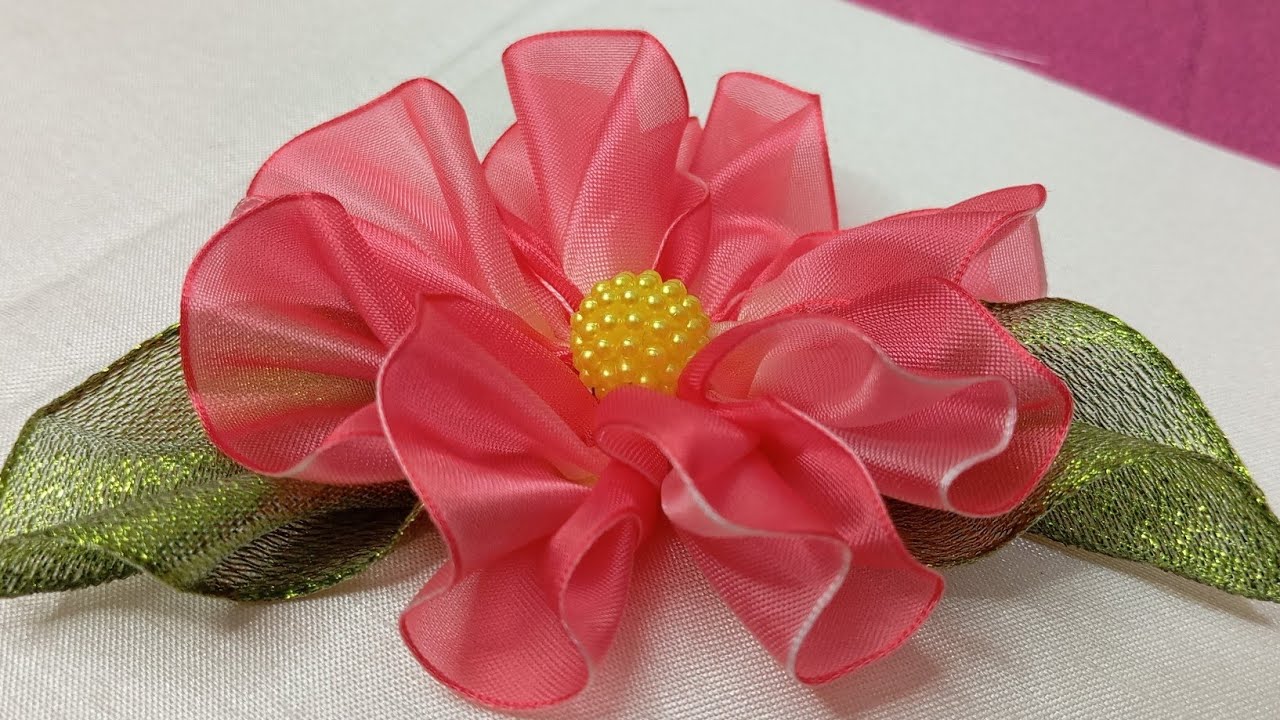 # 346 ORGANZA EN FLOR (RIBBON FLOWERS/DIY FABRIC FLOWERS/HOW TO MAKE FLOWERS)