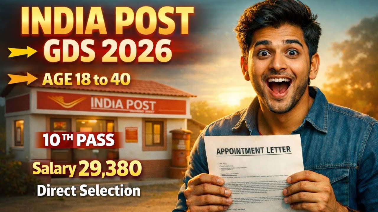 India Post GDS Recruitment 2026 | BPM ABPM Dak Sevak | Salary ₹29,380 |Apply Now Dates & Eligibility