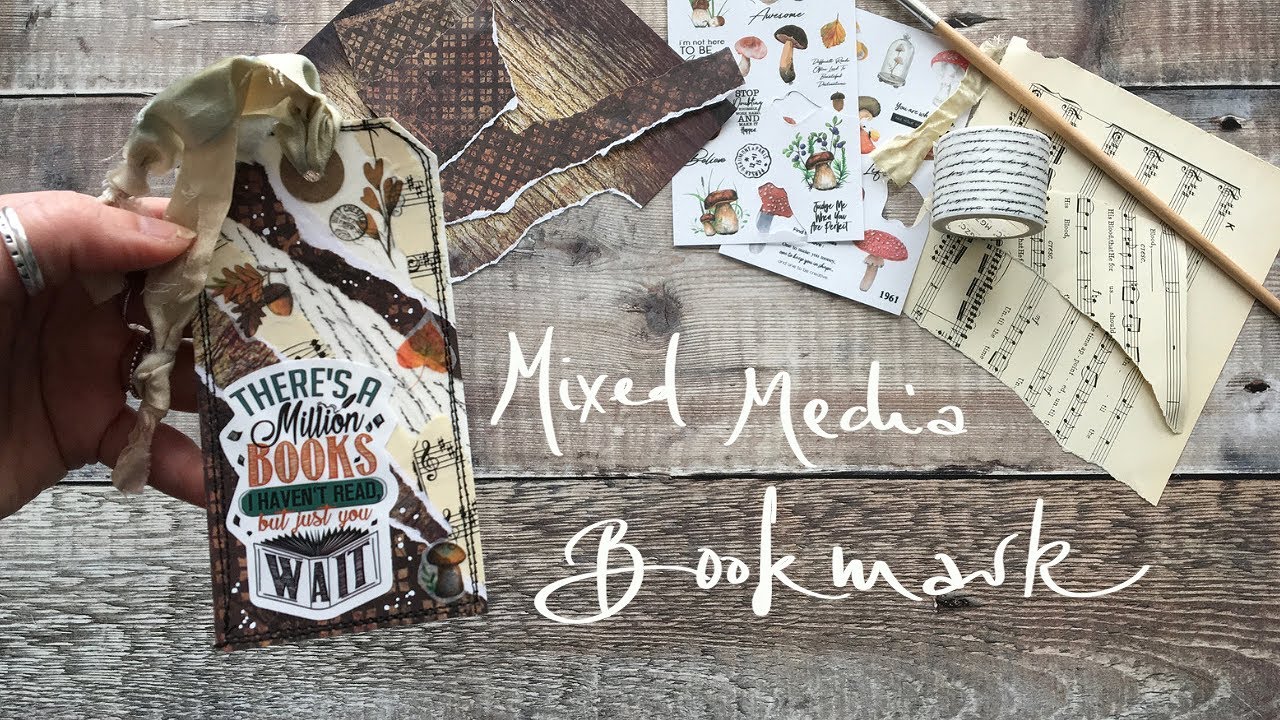 Mod Podge decoupage bookmark with layered papers, washi tape & stickers // SCRAPBOOKING TECHNIQUES